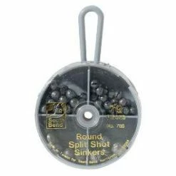 South Bend 79-piece Round Split Shot Sinker Kit Assortment - (35) Size BB, (28) Size 3/0, (10) Size 7, (6) Size 5